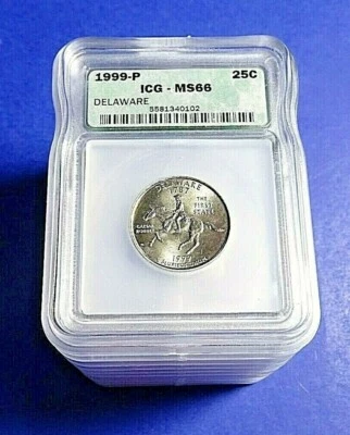 1999-P/D STATEHOOD QUARTERS (25c) 1st YEAR MS64-66 10 COIN SET SEE ALL PHOTOS 1 - Image 1 of 4