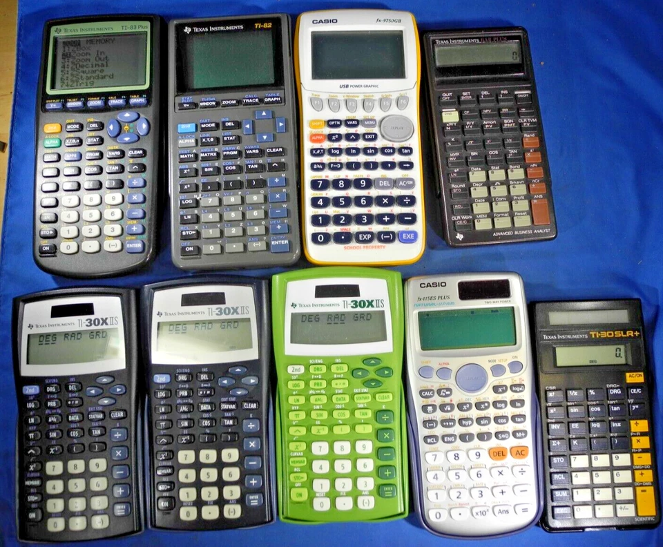 (x9 LOT) Texas Instruments TI-84 Plus, TI-82, TI-30XII Casio Graphics Calculator - Image 1 of 4
