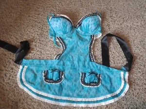 Victoria's Secret Sexy Taglia 34C French Cameriera Teal, Fiocco - Foto 1 di 8