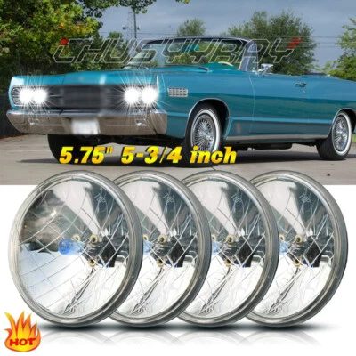 Faros redondos altos/bajos de 5,75" 4 piezas para Mercury Cougar 1967-76 Monterey Comet+ Foto 1 de 4