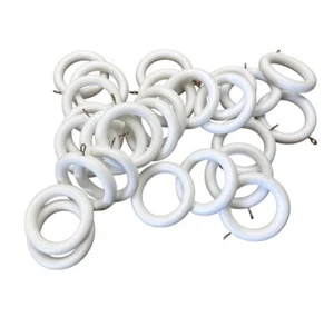 Wooden Curtain Rings New x 26 Craft Boho Home Decor Macrame White New & Unused - Picture 1 of 4