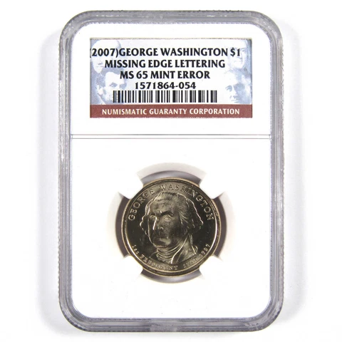 2007 George Washington Dollar MS 65 Missing Edge Lettering SKU:CPC3412 Cover