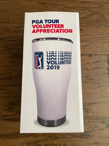 PGA TOUR VOLUNTEER APPRECIATION 2019 INSULATED TUMBLER CUP W/ LID WHITE Cover