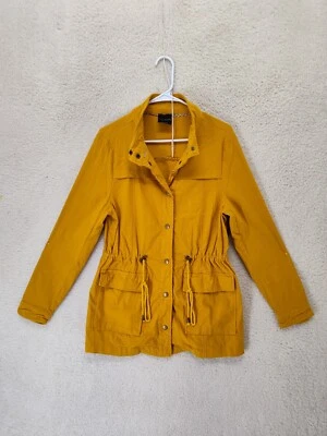 Eden Society Antsla Women Jacket Large Yellow Mustard NylonBlend Snap Down Cargo - Изображение 1 из 4