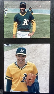2 Photos Of MLB Oakland Athletics Steve Ontiveros-P Vintage A’s Rookie Year - Picture 1 of 8