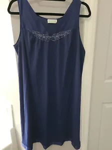 Vintage Vassarette Night Gown Blue USA made - Picture 1 of 9
