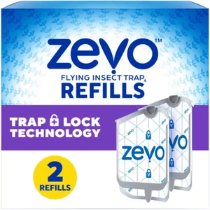 Zevo Flying Insect Trap Fly Trap 2 Refill (2 Total Cartridges)- BUY MORE & SAVE! - Picture 1 of 4