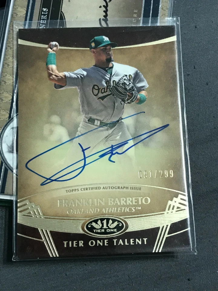  2019 Topps Tier One Talent Autographs #TTAFBA Franklin Barreto/299 A'S - Image 1 of 1