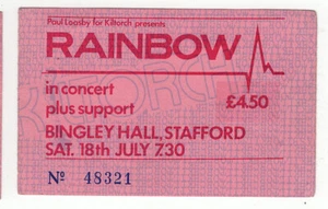Rainbow Ritchie Blackmore Ticket Vintage Difficult To Cure Tour Stafford 1981 - Picture 1 of 12