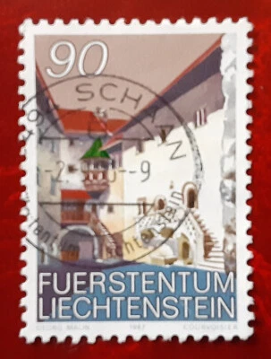 LIECHTENSTEIN 1987 90c Used Vaduz Castle Mi 919 Scott 838 SCHAAN pm Superb 6541 - Image 1 of 2