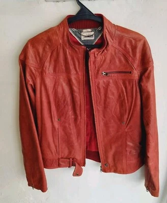 Chaqueta de Moto Tommy Hilfiger Heritage Y2K Cuero Genuino L Cremallera Completa Forrada Unisex Foto 1 de 4