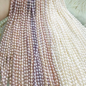 Cuentas de perlas naturales de 5-11 mm de arroz de agua dulce para hacer joyas hágalo usted mismo - Imagen 1 de 17