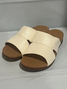 New Spenco Women's Sunrise Slide Shoes Wedge Sandal Size 7.5 D Wide Ivory - Picture 1 of 5