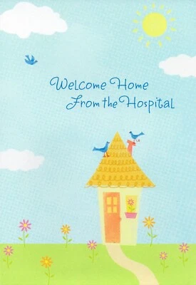 Cute GET WELL / WELCOME HOME FROM HOSPITAL Card, Bird House Sun by Hallmark +✉ - Image 1 of 4