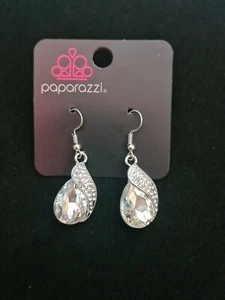 New! Paparazzi Jewelry • Easy Elegance • White Earrings. - Picture 1 of 3