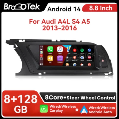 8,8" 8+128G Android14 Für Audi A4L S4 A5 2013-2016 Autoradio GPS Navi WiFi 8kern - Bild 1 von 4