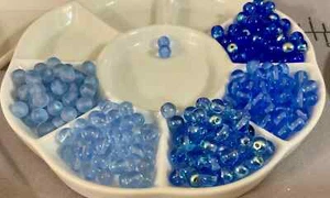 Czech Glass Pressed Druk Beads 4mm / 6mm / 8mm Sapphire (Blue) 100 per Color/Fin - Picture 1 of 10