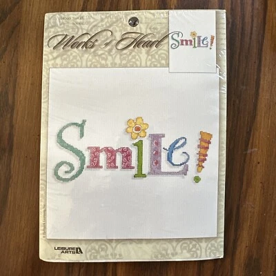 ¡SONRÍE! Kit punto de cruz OBRAS DE CORAZÓN Ocio Artes Nuevo en Paquete Foto 1 de 2