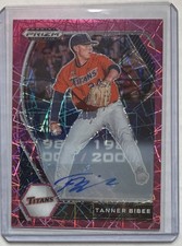Tanner Bibee  2021 Prizm Draft Pink Velocity auto #PDP-156 Cleveland Guardians 