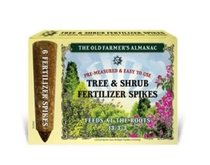 The Old Farmer's Almanac Tree and Shrub Fertilizer Spikes, 13-3-3, Pack of 6 - Picture 1 of 1