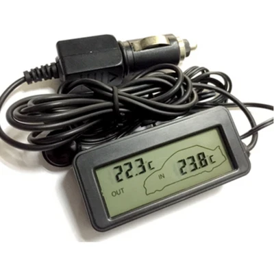 LCD Car Digital Thermometer Inside Outside Temperature Gauge 1.5M Cable Sensor - Image 1 of 4