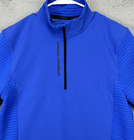 Under Armour Jacket Men Large Blue Golf Loose Quarter Zip Pullover Logo Athletic