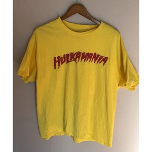 WWE Hulk Hogan Hulkamania Yellow T-Shirt Wrestling WWF Adult XL - Picture 1 of 3
