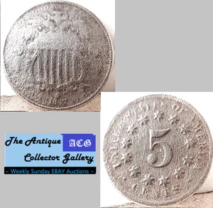Antik⌛US Phil Mint Shield Nickel 5 Cent🪙1867🪙1st US Nickel 5c - Bild 1 von 6