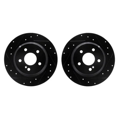 For Mercedes-Benz E250 14-16 R1 Concepts Drilled & Slotted Rear Brake Rotor Set Foto 1 de 3