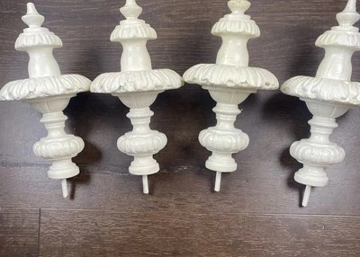 Antique Drapery Rod Co. Finials 1.5” White - Image 1 of 4