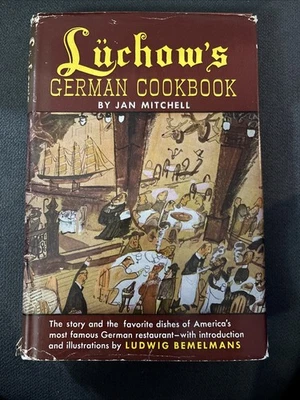 Luchow's German Cookbook 1952 by Jan Mitchell New York Landmark Restaurant Scene - Image 1 of 4