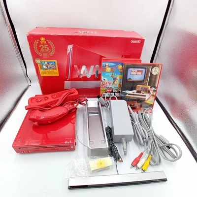 Nintendo Wii Red Console Super Mario Bros 25th Anniversary Limited Japanese CIB - Image 1 of 4