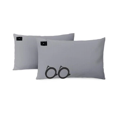 接地枕套 2 件装,大号 20 英寸 x 30 英寸 - 有机棉和银色纤维... — 第 1/4 张图片