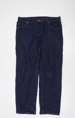 H&M Women Blue Straight Leg Denim Jeans Size 14 Regular Fit - Image 1 of 4