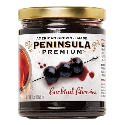 Peninsula Premium Cocktail Cherries | Award Winning | Deep Burgundy-re