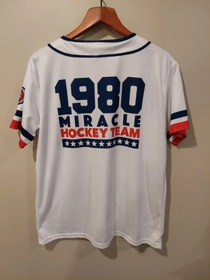 Minnesota Twins 1980 USA Hockey Miracle on Ice Jersey White Size Large 40 Years - Image 1 of 4