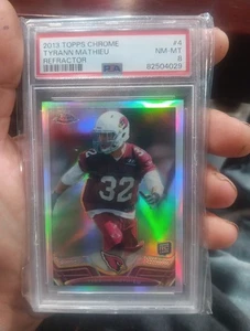 2013 Topps Chrome Refractor #4 Tyrann Mathieu Rookie Card PSA 8. NICE! - Picture 1 of 2