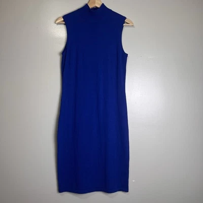 Vestido Ellen Tracy Sin Mangas Azul Tejido Mezcla Lana Talla XS USADO EN EXCELENTE ESTADO Foto 1 de 4