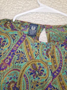 Blusa De Colección Años 80 Emmanuel Ungaro Paris 100% Seda Mujer Paisley Talla L Botones Dorados - Imagen 1 de 12