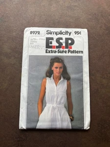 Vintage Simplicity Sewing Pattern 8972 Misses Dress & Sash Size 6-10 * Uncut * - Picture 1 of 2