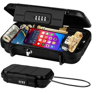 Portable Travel Safe Lock Box 4-Digit Combination Mini Safe Box, Anti-Theft B... - Picture 1 of 7