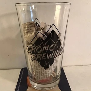 Bicchiere birra ORONO Brewing Company pinta bar nuovo logo luppolo vintage Maine Orono - Foto 1 di 6