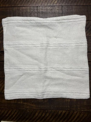 Pottery Barn Relaxed Striped Pillow 18x18”Ivory New! - Image 1 of 3