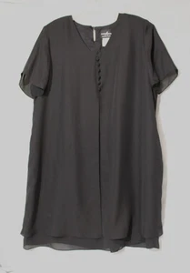 Positive Attitude Petite schwarzes Etuikleid Lagenlook S/S Schlüsselloch Damen Gr. 20 - Bild 1 von 8