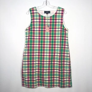 NWT Kiel James Patrick Sleeveless Shift Dress Plaid 100% Cotton Women's Size M - Picture 1 of 6