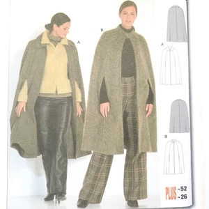 90s Burda Pattern 8757 Womens Cape Cloak Knee Length Arm Holes 8-26 - Picture 1 of 3