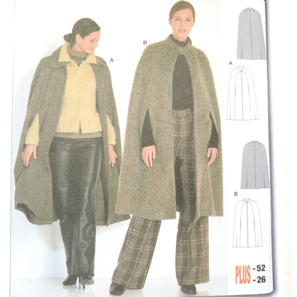 Capa de mujer Burda Pattern 8757 años 90 hasta la rodilla agujeros de brazo 8-26 Foto 1 de 3