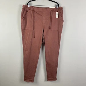 Maurices Weekender Pants Size 20W Pull On Elastic Waist Mauve Drawstring Pockets - Picture 1 of 12