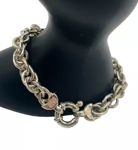 Bracciale Milor Italy catena rolo grosso vintage argento sterling - Foto 1 di 15