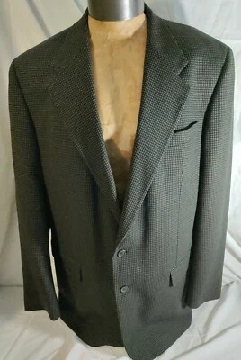 Hombres Tallia Uomo Nordstrom Negro Pata de Gallo Lana Dos Botones Abrigo Deportivo 46L COMO NUEVO Foto 1 de 4